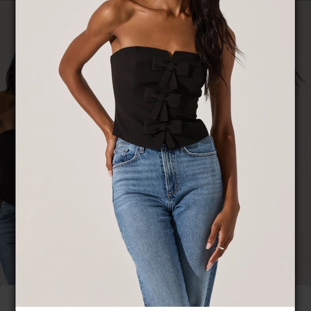 ASTR the label Strapless Bow Bustier Top
